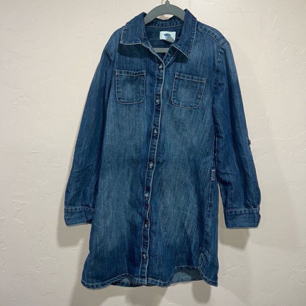 Old Navy Girls Denim Long Sleeve Tunic Mini Dress Size M 8